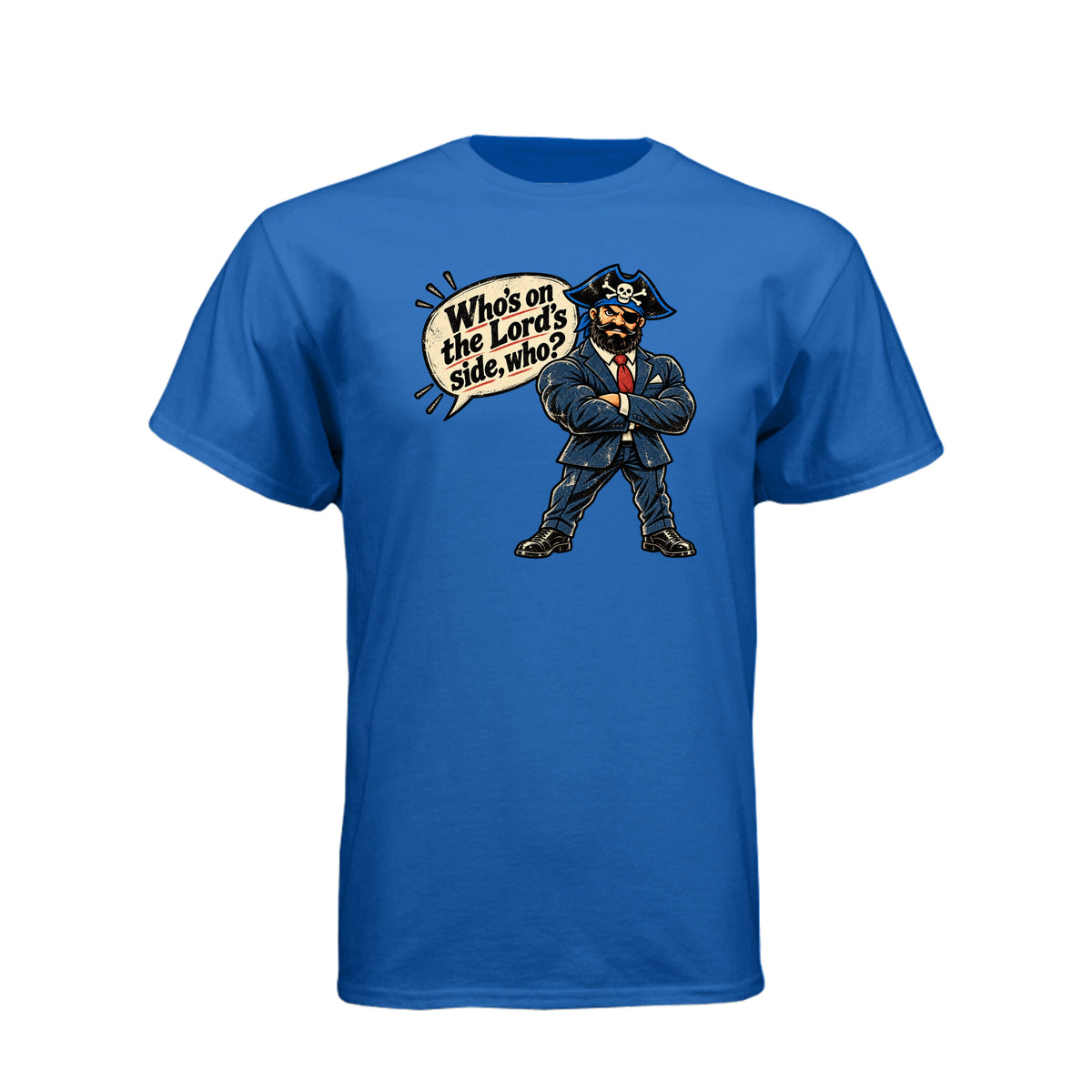 The Pirate Who's On The Lord's Side LDS t-shirt featuring Book of Mormon and commitment to faith message - product view 9