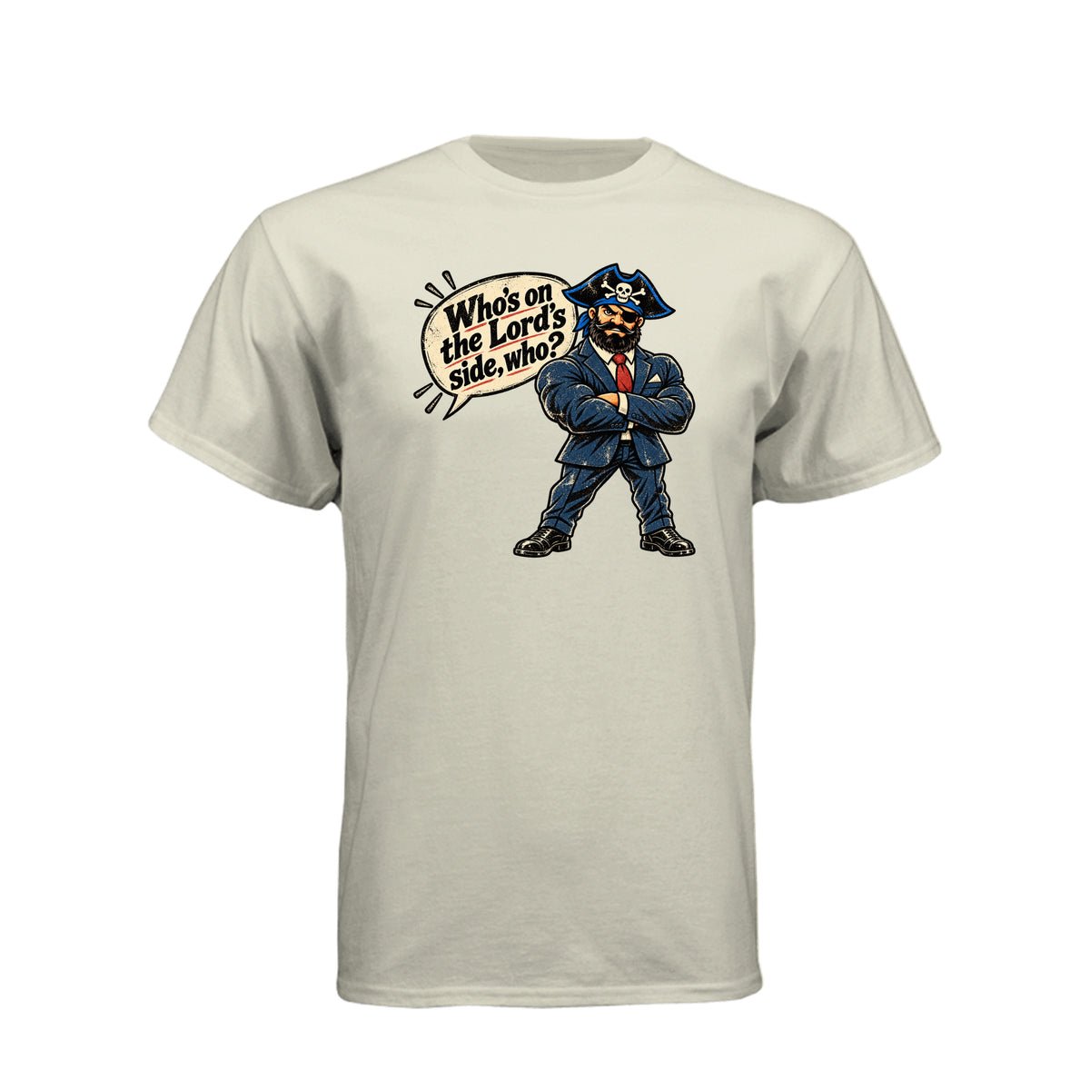The Pirate Who's On The Lord's Side LDS t-shirt featuring Book of Mormon and commitment to faith message - product view 10