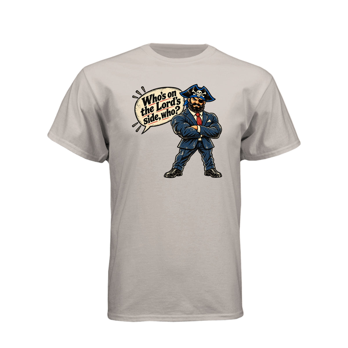 The Pirate Who's On The Lord's Side LDS t-shirt featuring Book of Mormon and commitment to faith message - product view 11