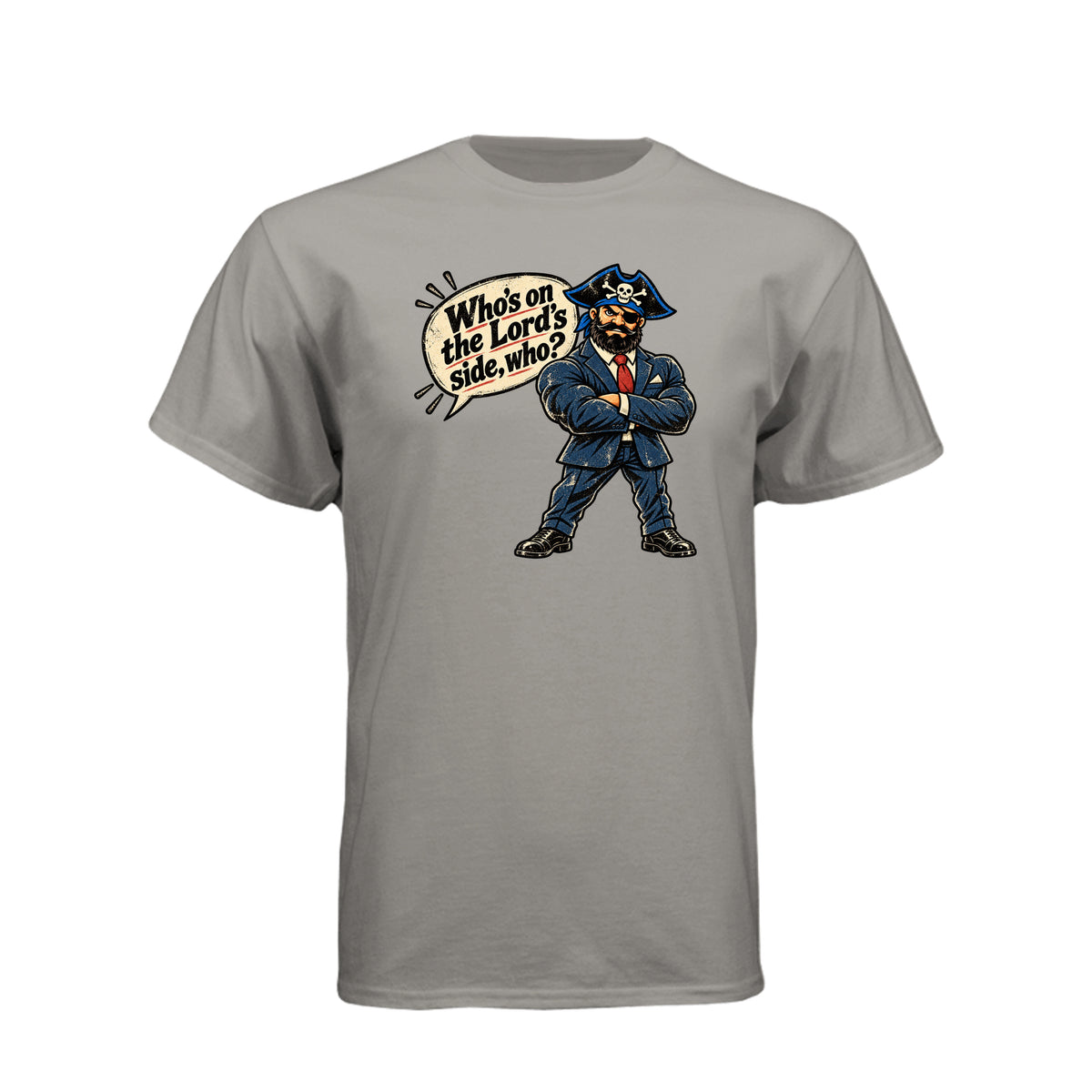 The Pirate Who's On The Lord's Side LDS t-shirt featuring Book of Mormon and commitment to faith message - product view 12
