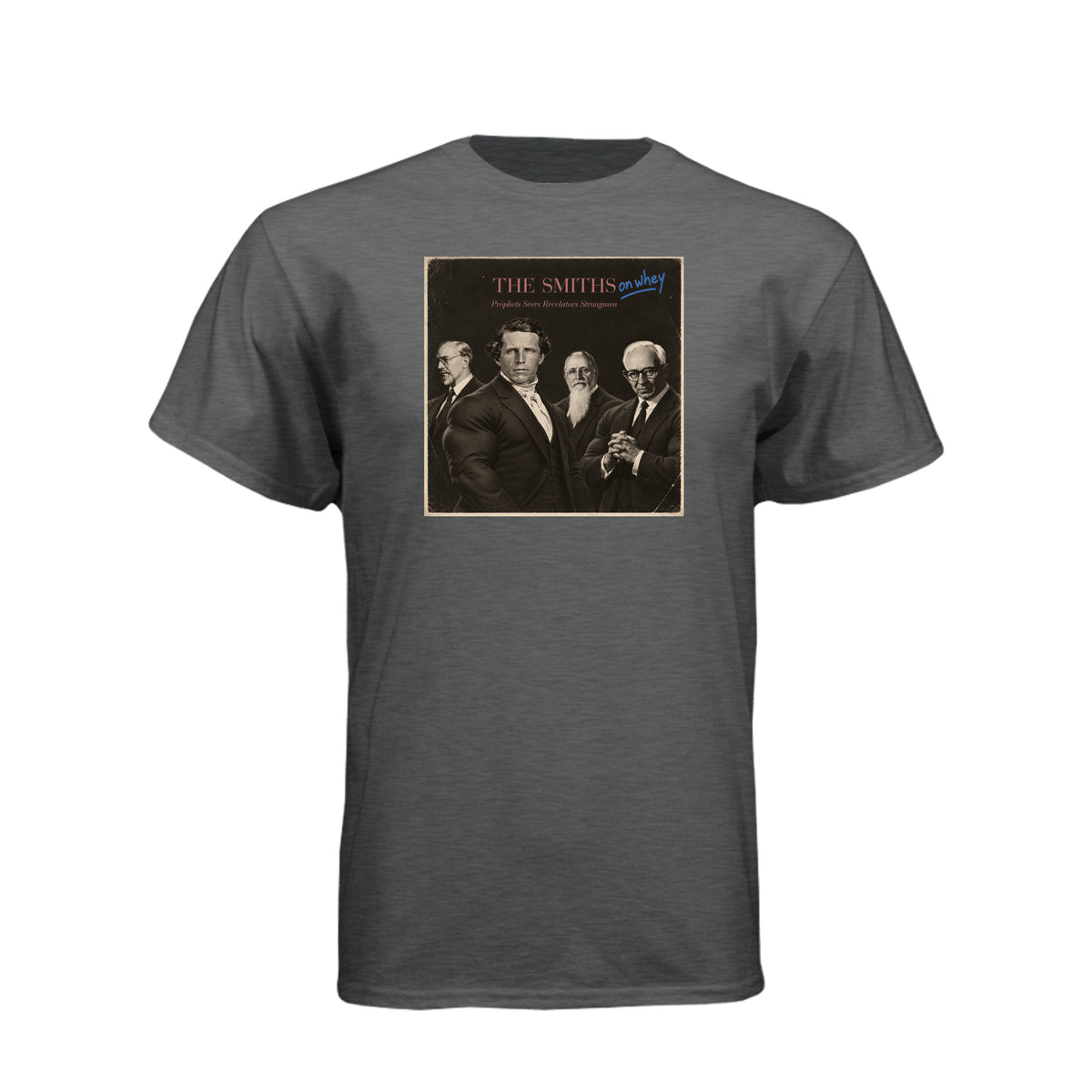 The Smiths On Whey LDS t-shirt featuring Joseph Smith family humor and fitness protein theme - product view 5