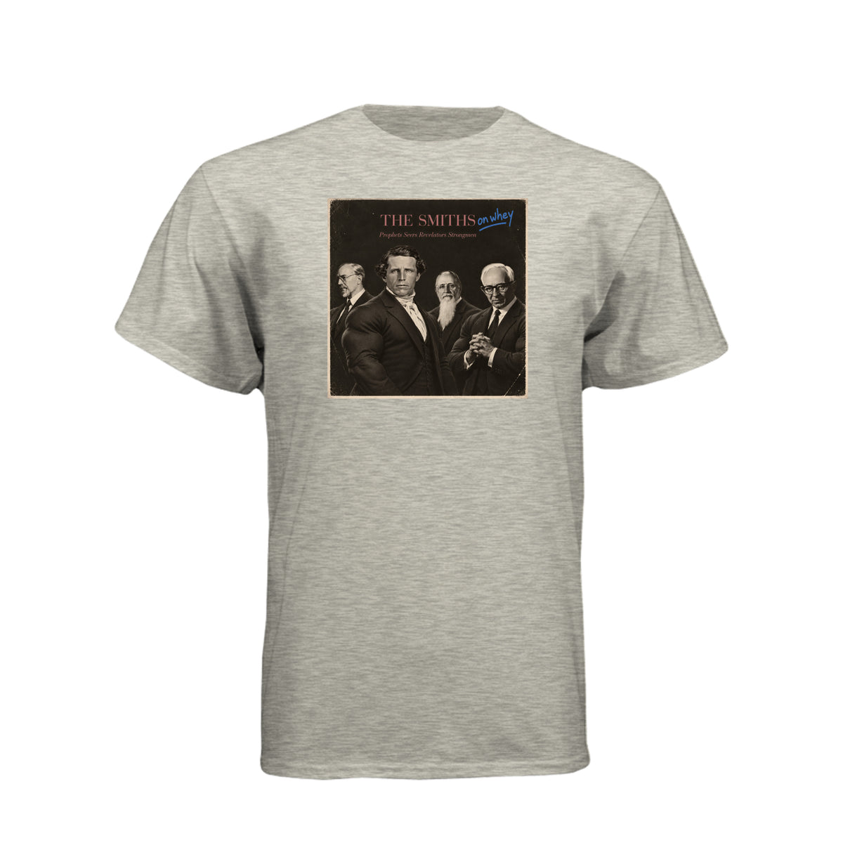 The Smiths On Whey LDS t-shirt featuring Joseph Smith family humor and fitness protein theme - product view 7