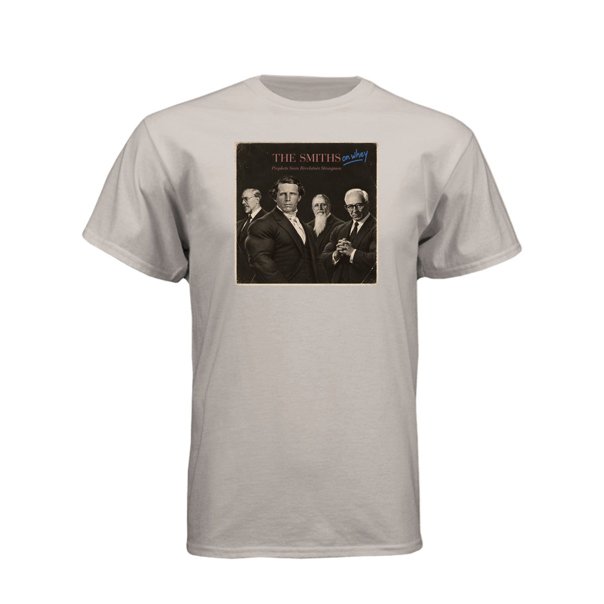 The Smiths On Whey LDS t-shirt featuring Joseph Smith family humor and fitness protein theme - product view 13