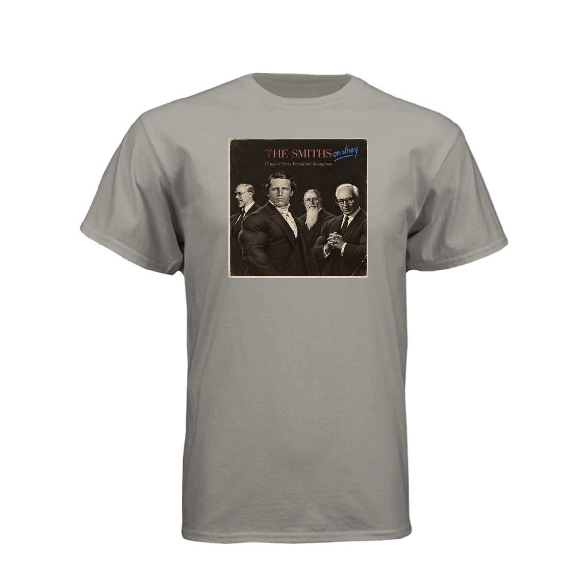 The Smiths On Whey LDS t-shirt featuring Joseph Smith family humor and fitness protein theme - product view 14