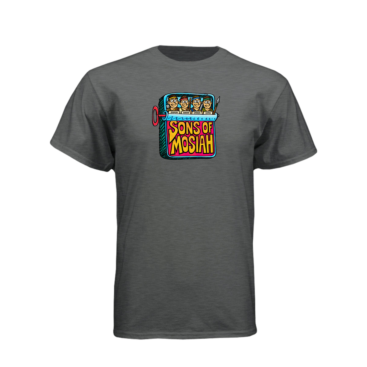 Sons of Mosiah Beastie Boys inspired LDS t-shirt featuring Book of Mormon missionaries Ammon and his brothers - product view 3