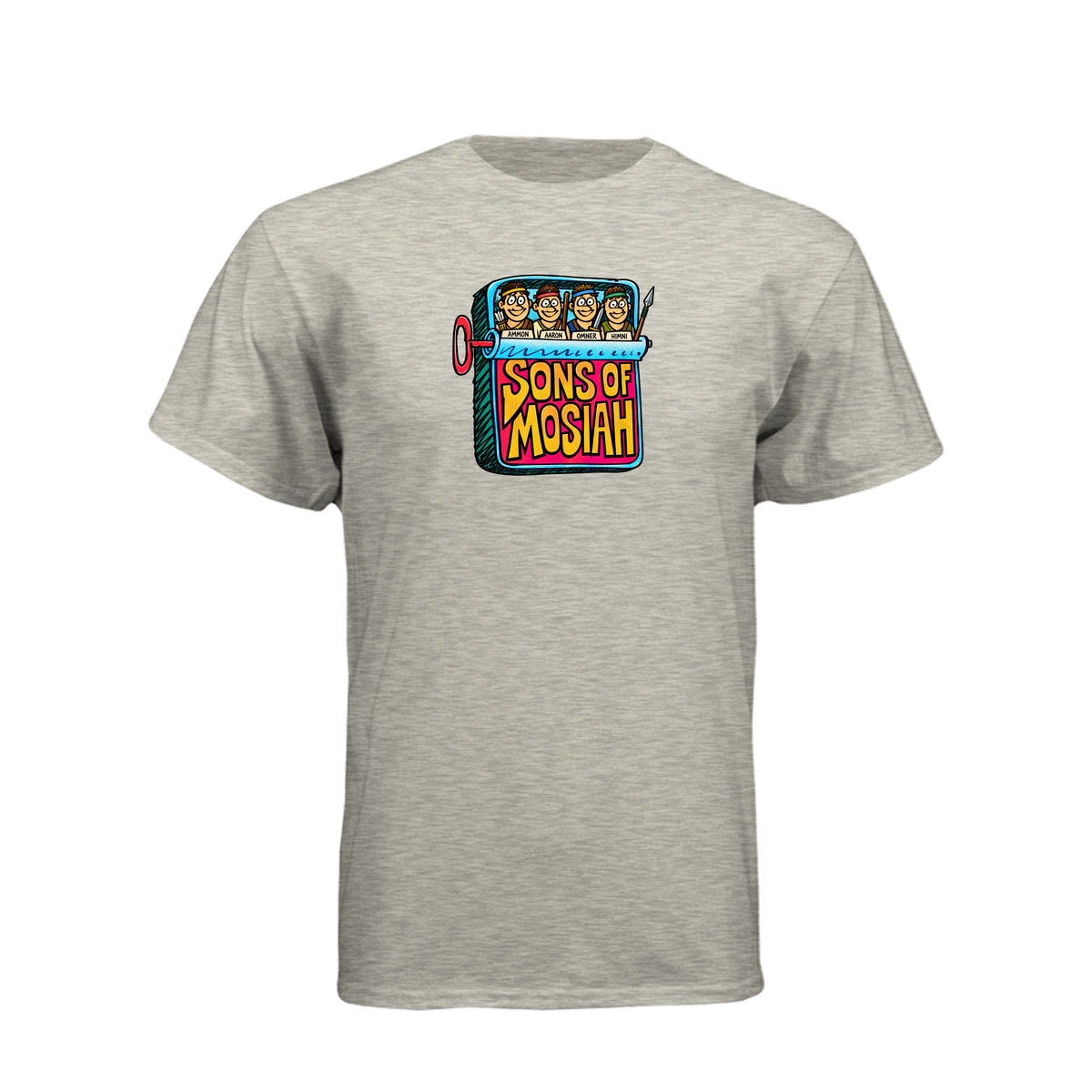 Sons of Mosiah Beastie Boys inspired LDS t-shirt featuring Book of Mormon missionaries Ammon and his brothers - product view 5