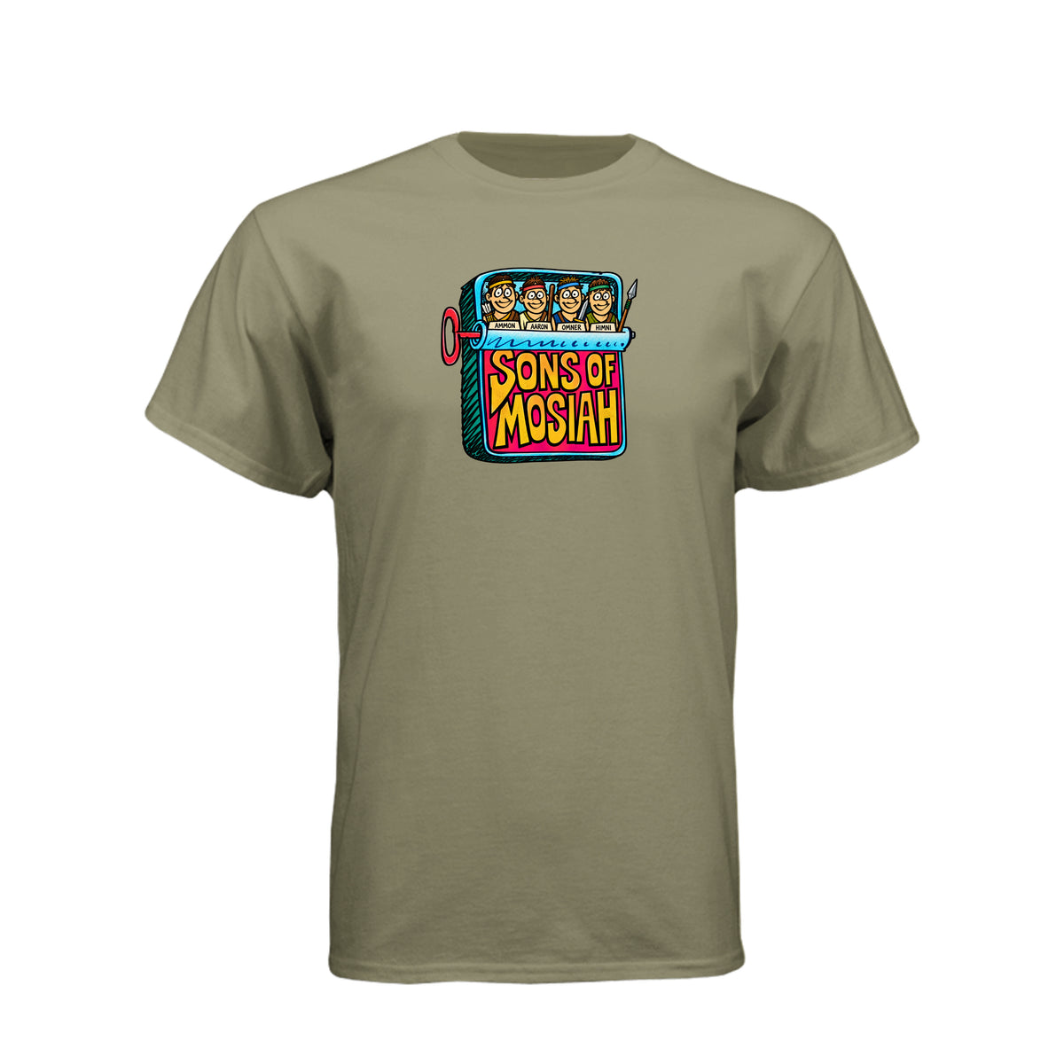 Sons of Mosiah Beastie Boys inspired LDS t-shirt featuring Book of Mormon missionaries Ammon and his brothers - product view 6