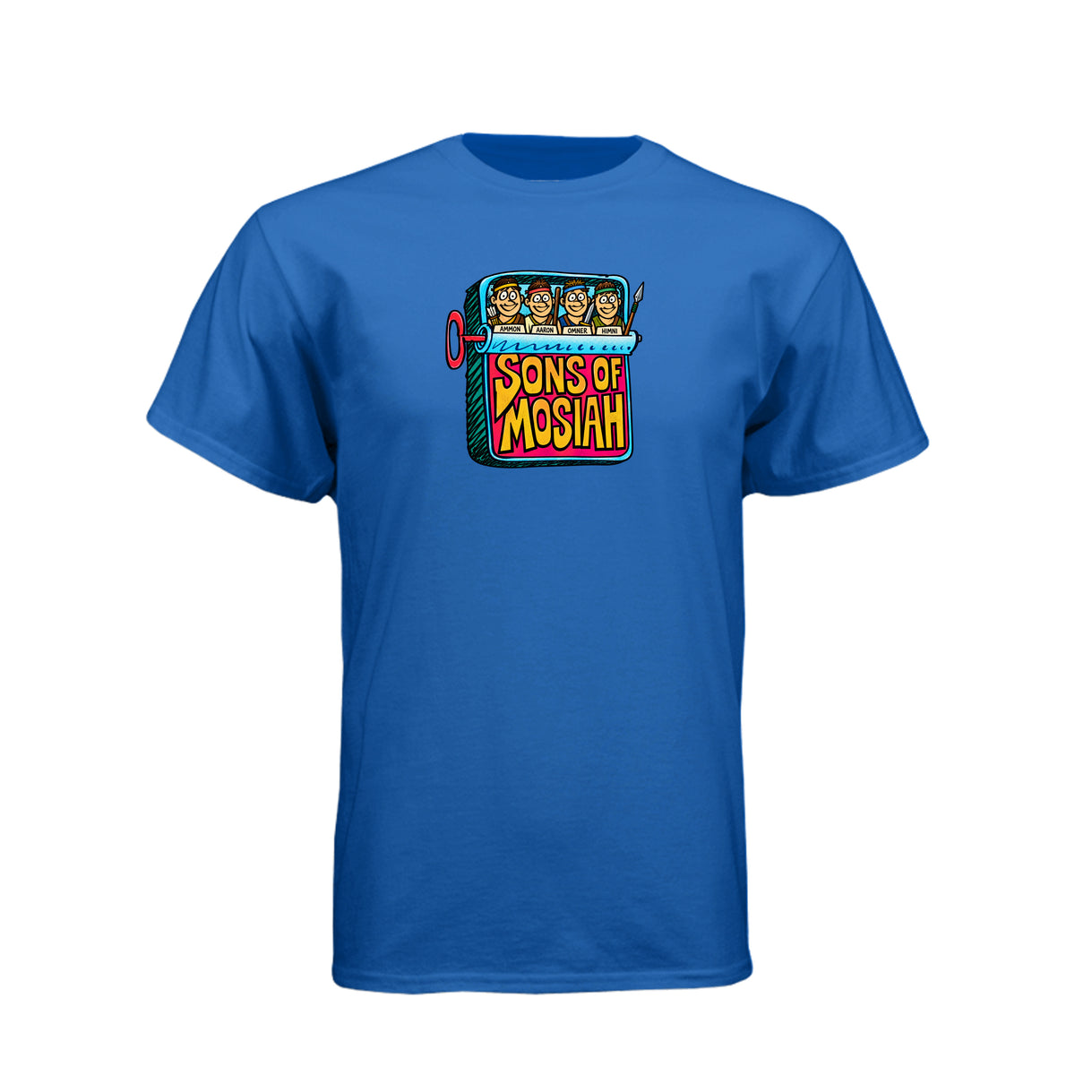 Sons of Mosiah Beastie Boys inspired LDS t-shirt featuring Book of Mormon missionaries Ammon and his brothers - product view 9