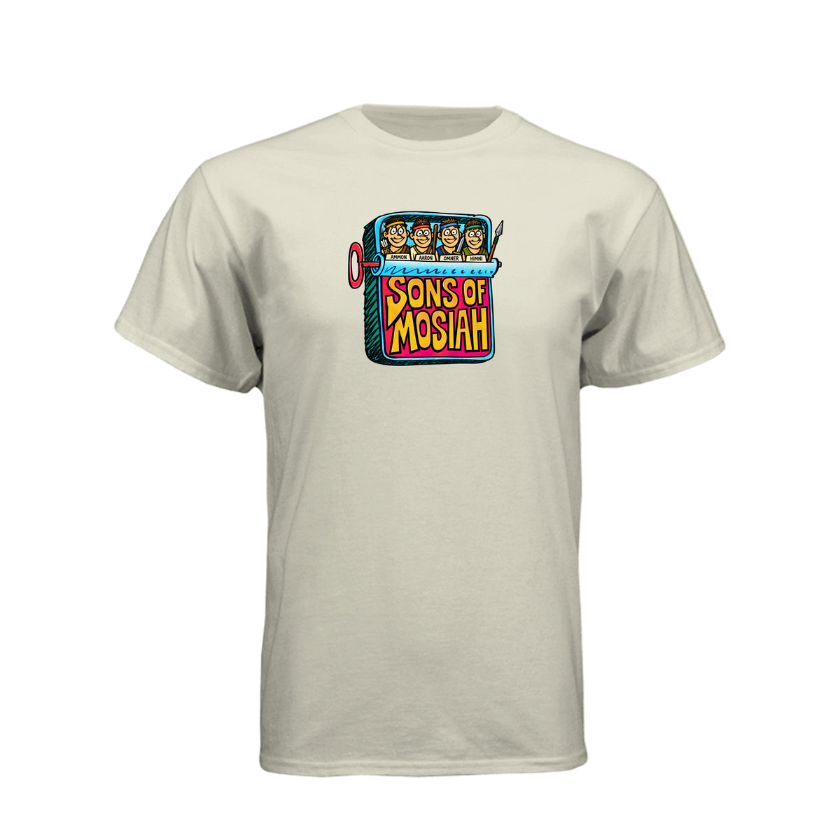 Sons of Mosiah Beastie Boys inspired LDS t-shirt featuring Book of Mormon missionaries Ammon and his brothers - product view 10