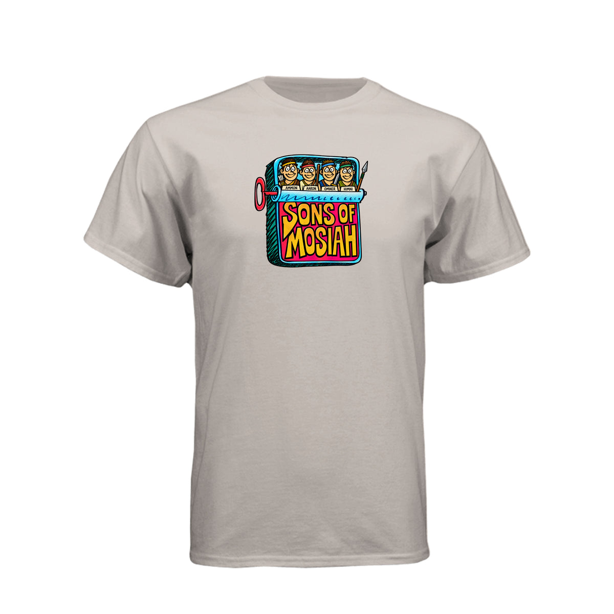 Sons of Mosiah Beastie Boys inspired LDS t-shirt featuring Book of Mormon missionaries Ammon and his brothers - product view 11
