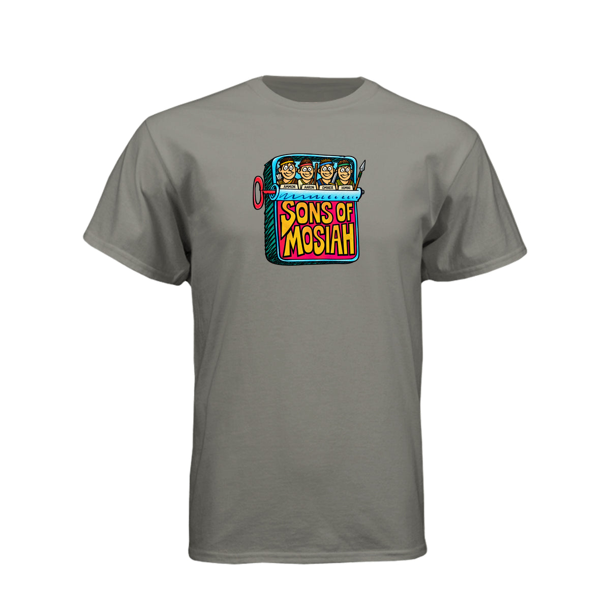 Sons of Mosiah Beastie Boys inspired LDS t-shirt featuring Book of Mormon missionaries Ammon and his brothers - product view 13