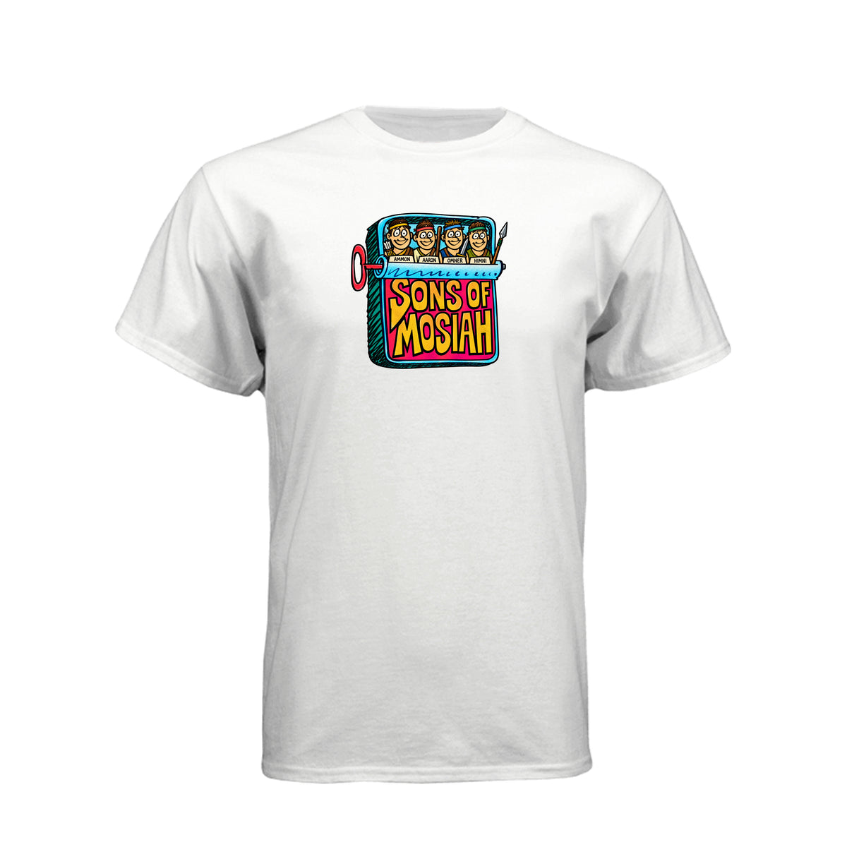 Sons of Mosiah Beastie Boys inspired LDS t-shirt featuring Book of Mormon missionaries Ammon and his brothers - product view 14