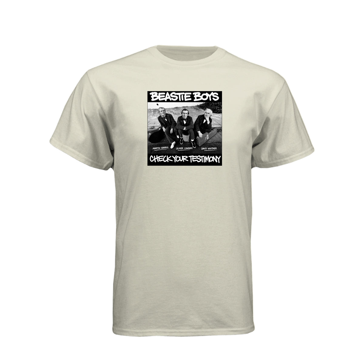 Three Witnesses Beastie Boys style LDS t-shirt featuring Book of Mormon translation history - product view 10