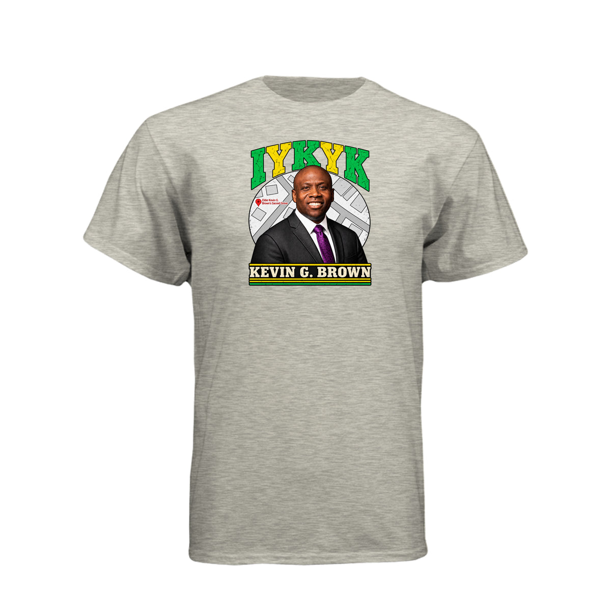Kevin G Brown IYKYK LDS t-shirt featuring inspirational speaker and If You Know You Know message