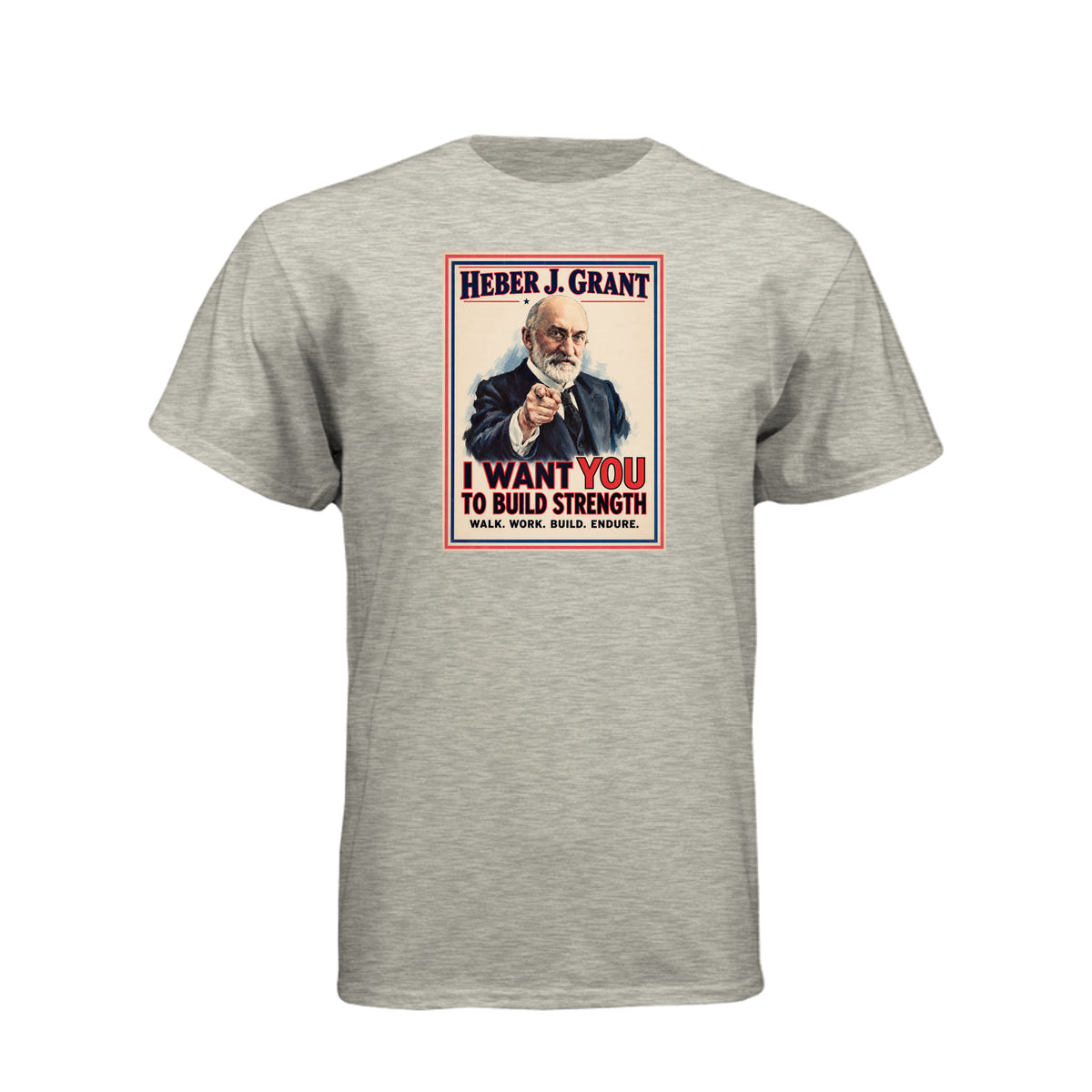 President Heber J. Grant I Want You LDS t-shirt featuring prophet and service call to action - product view 6