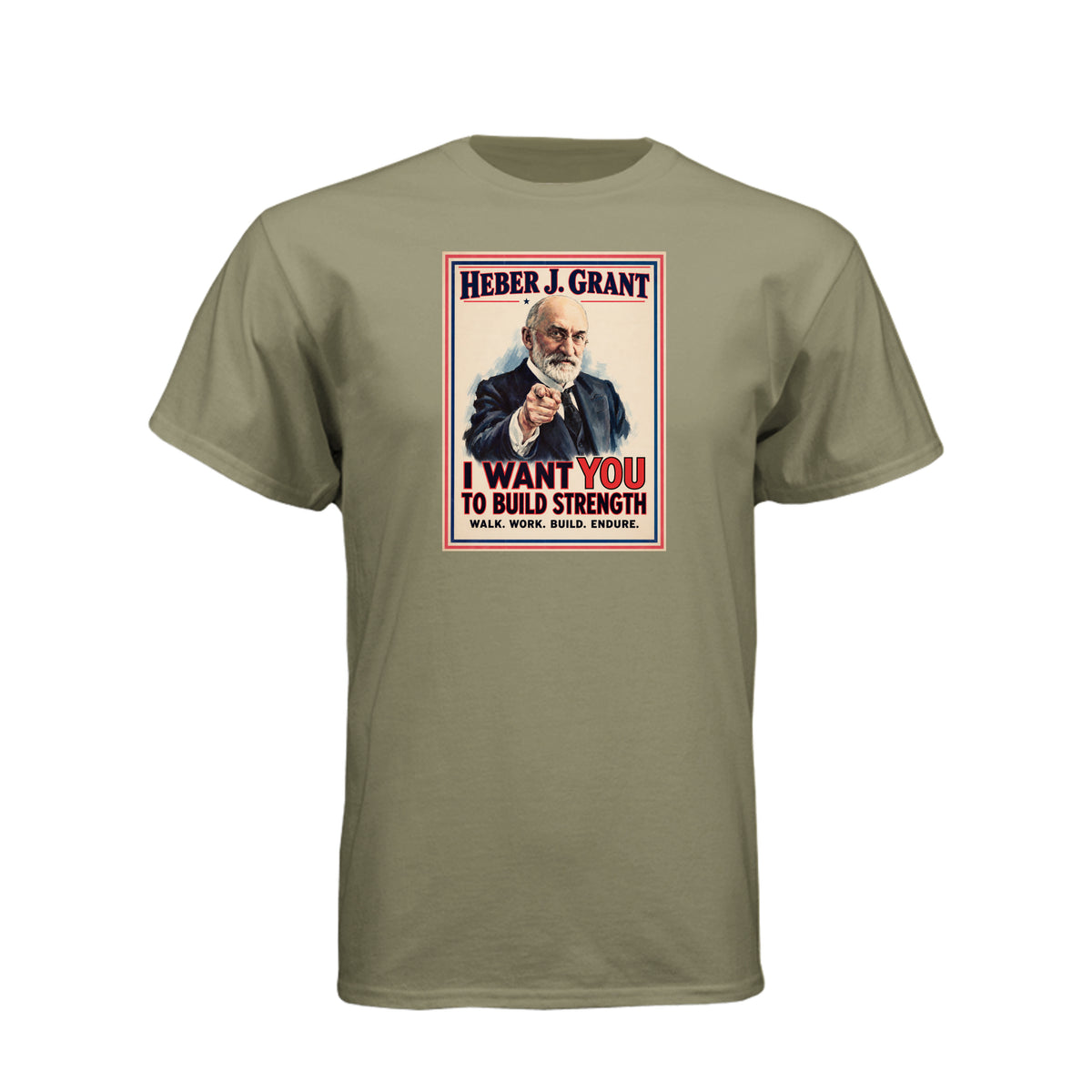 President Heber J. Grant I Want You LDS t-shirt featuring prophet and service call to action - product view 7