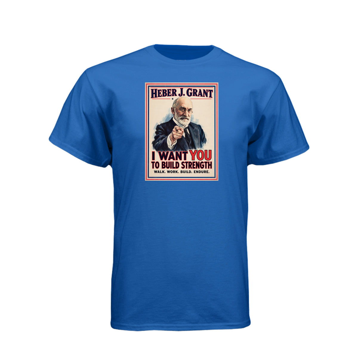 President Heber J. Grant I Want You LDS t-shirt featuring prophet and service call to action - product view 9