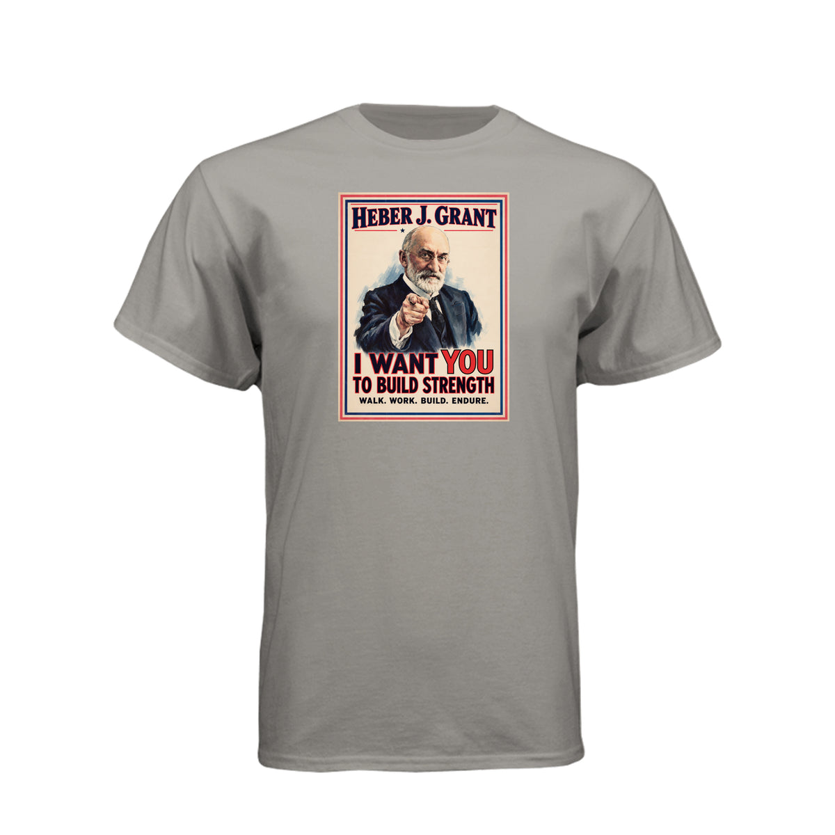 President Heber J. Grant I Want You LDS t-shirt featuring prophet and service call to action - product view 12