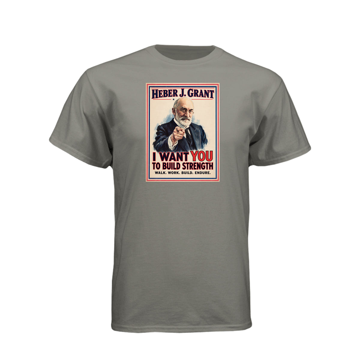 President Heber J. Grant I Want You LDS t-shirt featuring prophet and service call to action - product view 13