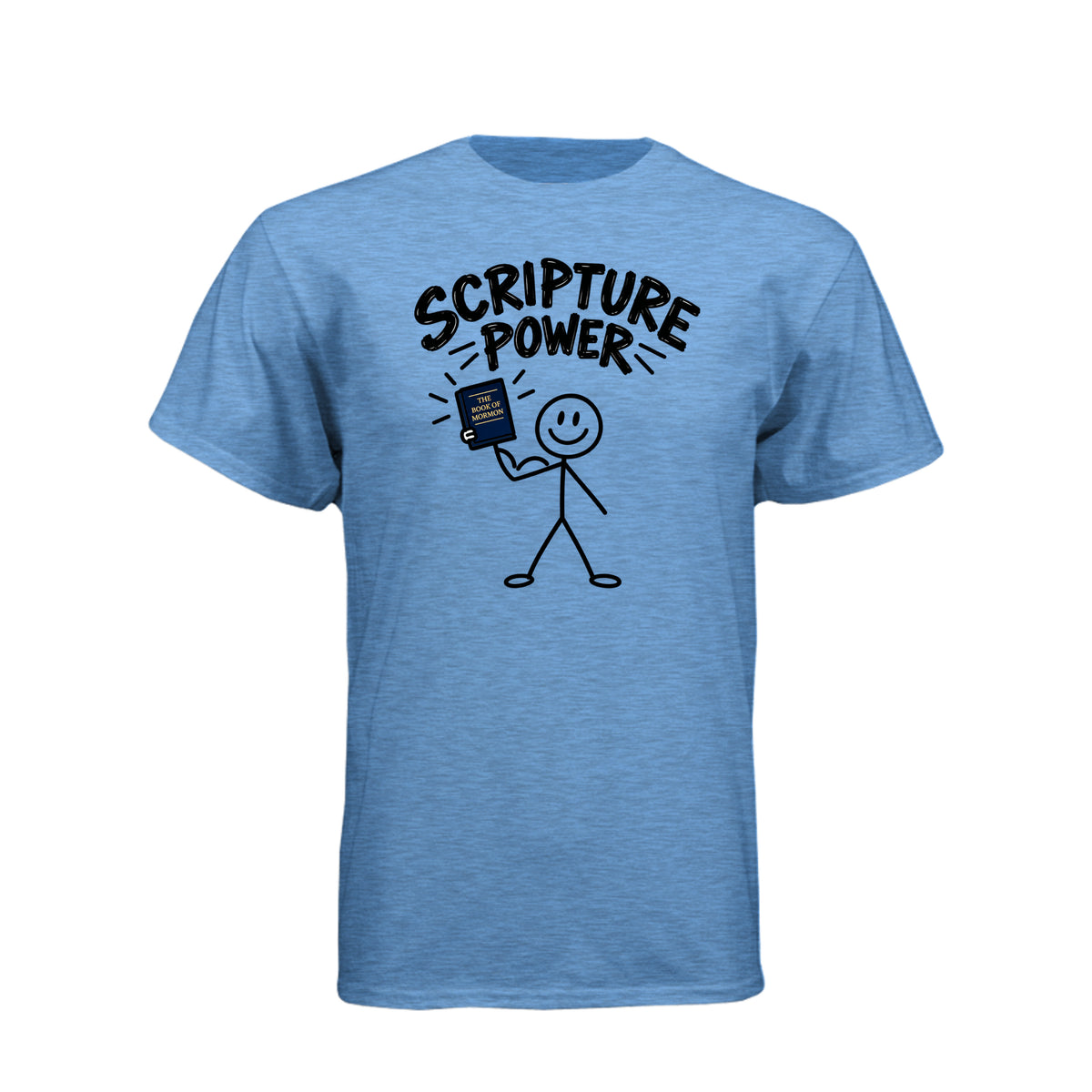 Scripture Power Book of Mormon LDS t-shirt featuring bold design inspired by LDS primary song
