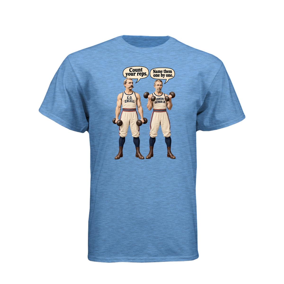 Count Your Reps LDS fitness t-shirt combining counting blessings with workout motivation and faith - product view 3