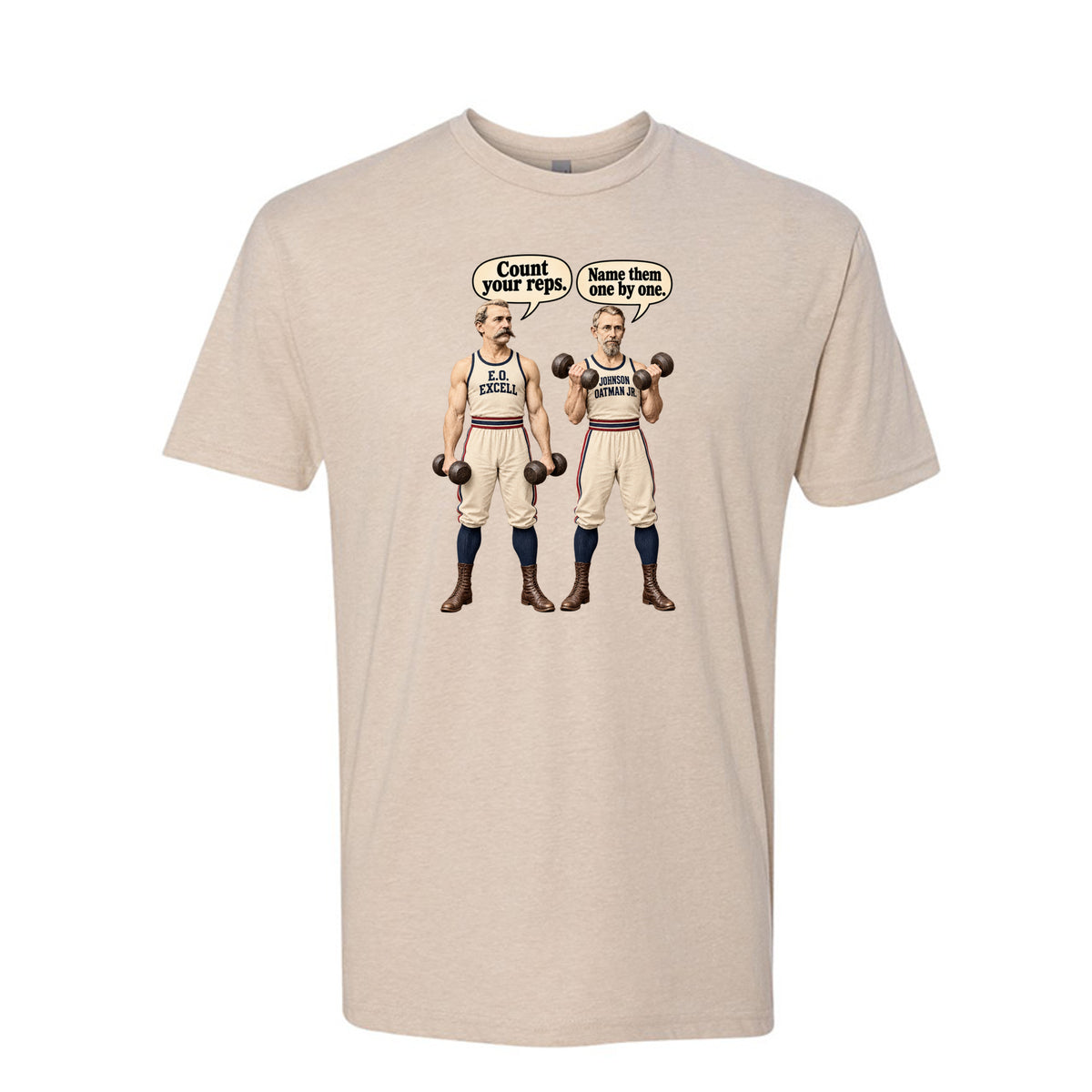 Count Your Reps LDS fitness t-shirt combining counting blessings with workout motivation and faith