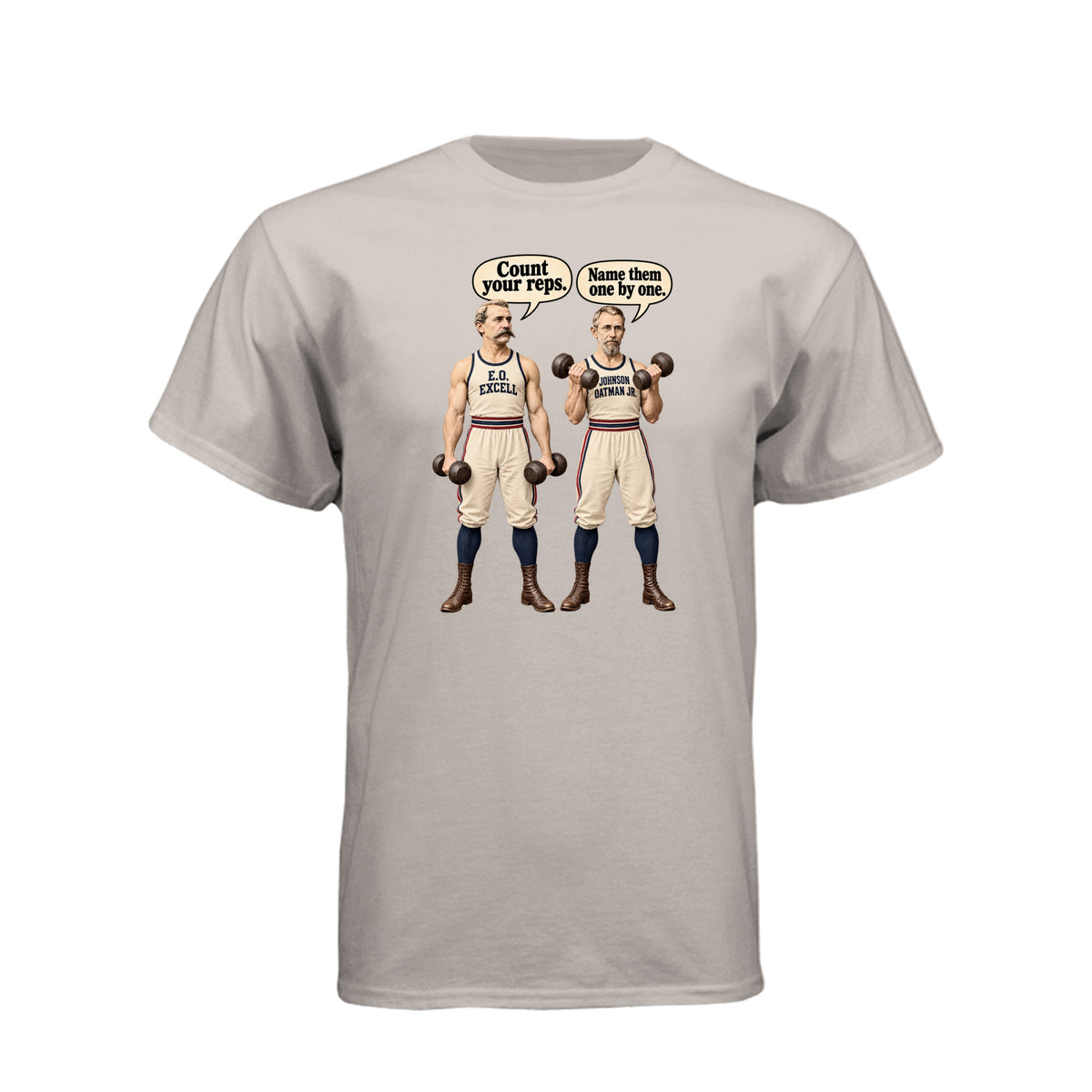 Count Your Reps LDS fitness t-shirt combining counting blessings with workout motivation and faith - product view 2