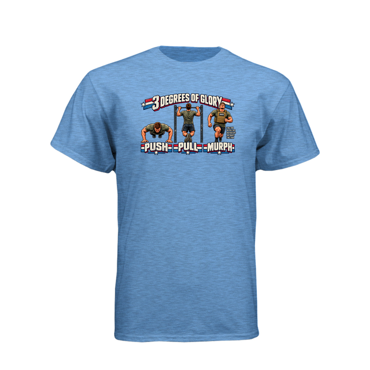 Three Degrees of Glory The Murph LDS t-shirt featuring Plan of Salvation and fitness workout humor - product view 6