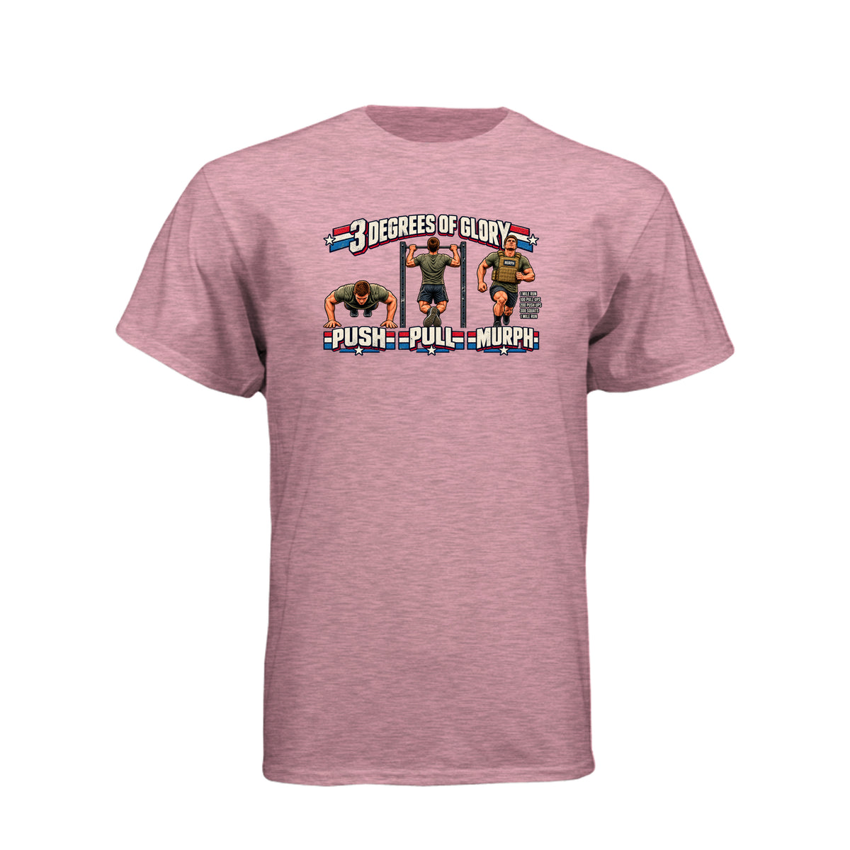 Three Degrees of Glory The Murph LDS t-shirt featuring Plan of Salvation and fitness workout humor - product view 3