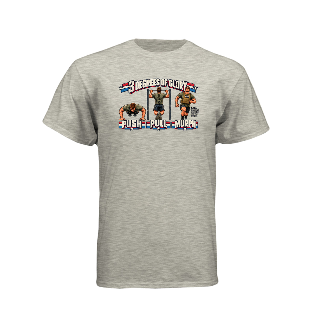 Three Degrees of Glory The Murph LDS t-shirt featuring Plan of Salvation and fitness workout humor - product view 5
