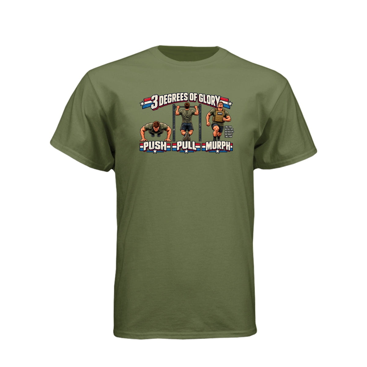 Three Degrees of Glory The Murph LDS t-shirt featuring Plan of Salvation and fitness workout humor - product view 8