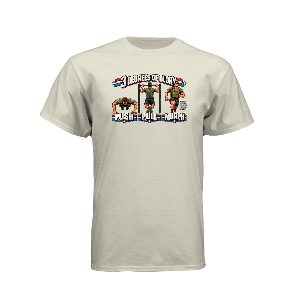 Three Degrees of Glory The Murph LDS t-shirt featuring Plan of Salvation and fitness workout humor - product view 10