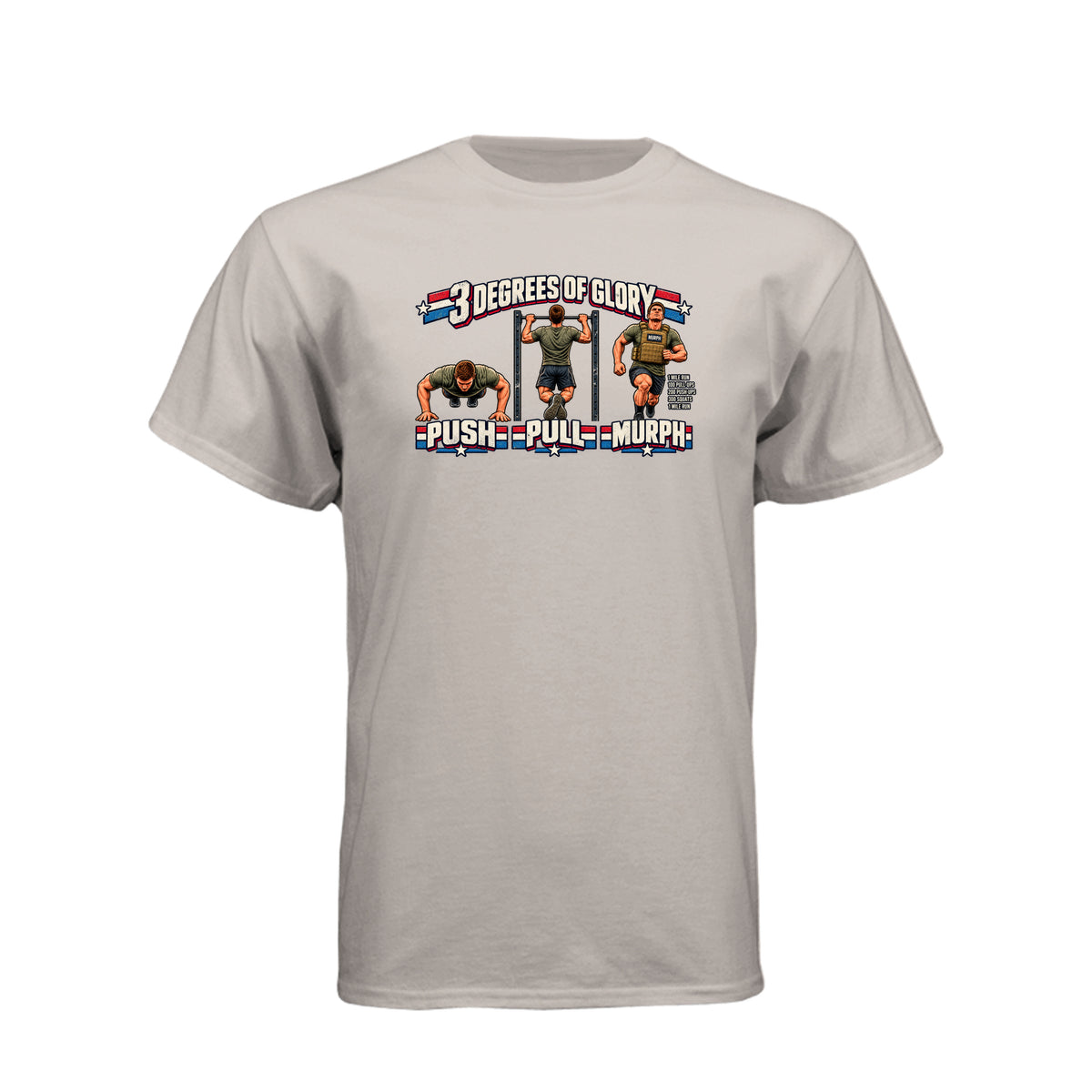 Three Degrees of Glory The Murph LDS t-shirt featuring Plan of Salvation and fitness workout humor - product view 11