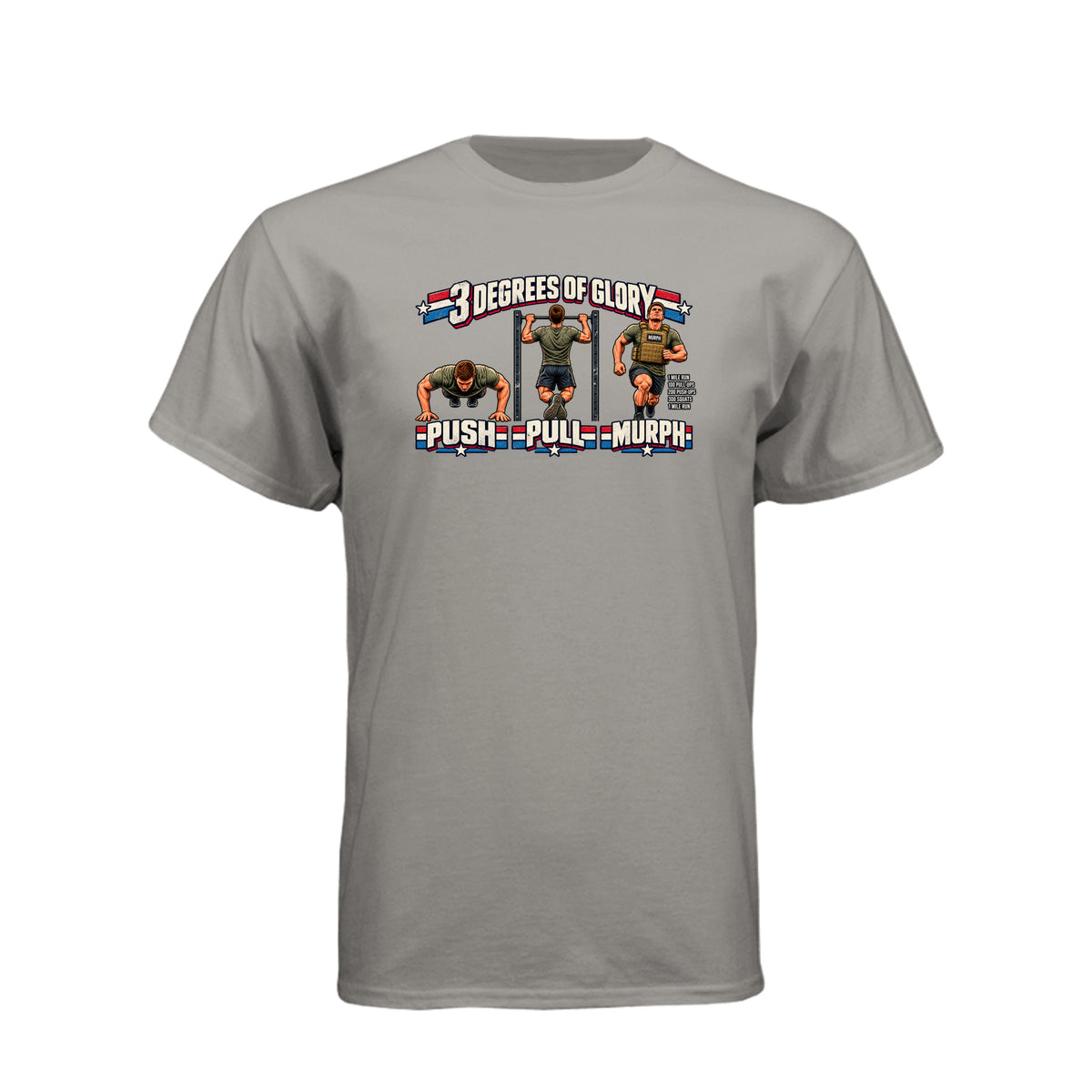 Three Degrees of Glory The Murph LDS t-shirt featuring Plan of Salvation and fitness workout humor - product view 12