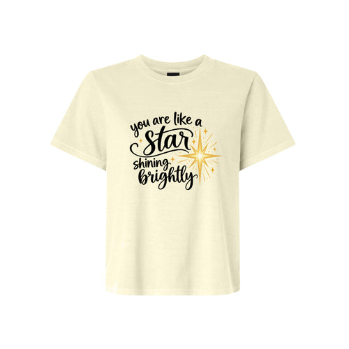 You Are Like a Star Shining Brightly LDS t-shirt featuring inspirational message about shining with faith