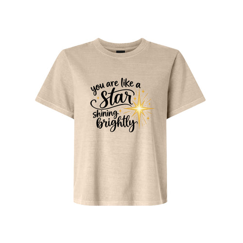 You Are Like a Star Shining Brightly LDS t-shirt featuring inspirational message about shining with faith - product view 2