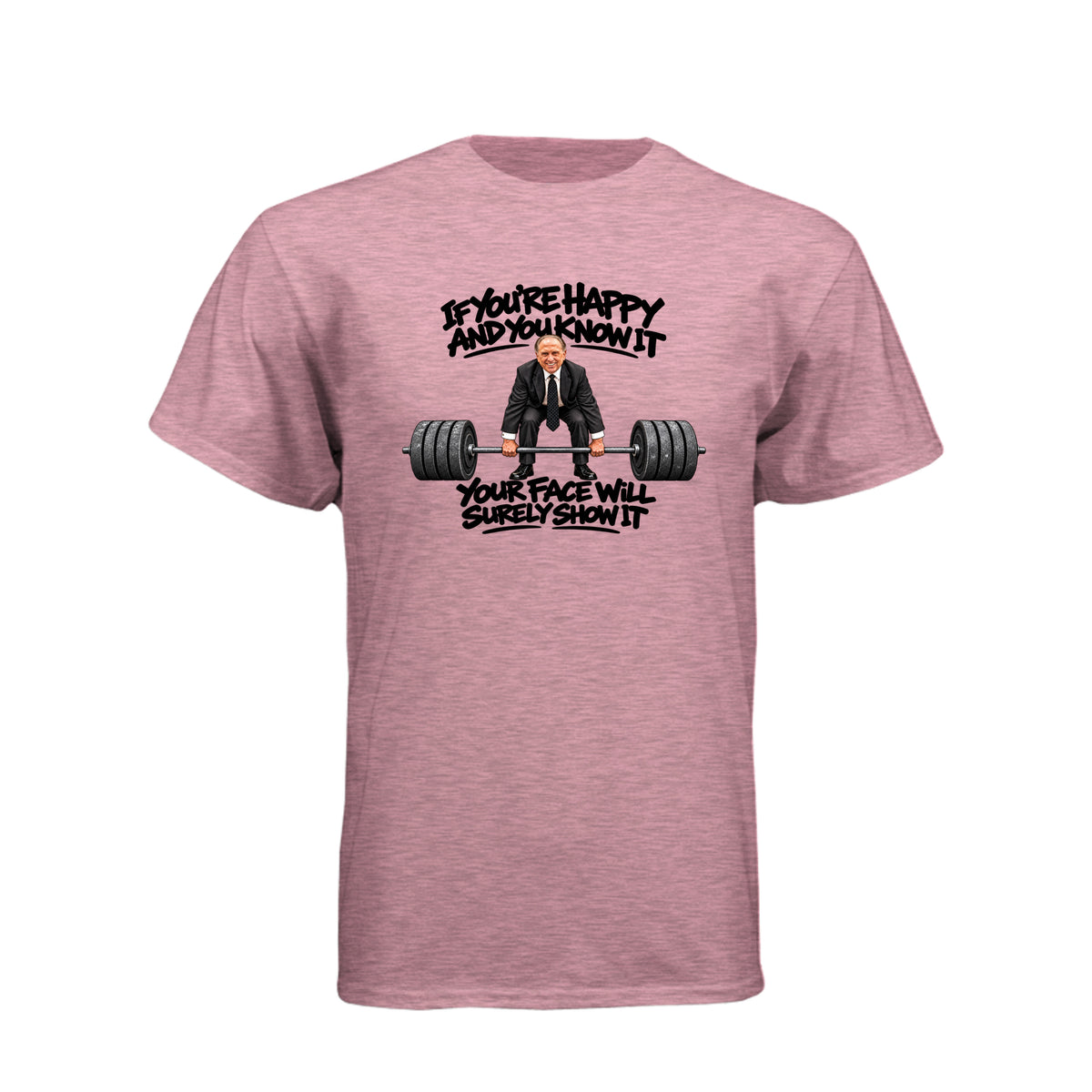 President Thomas S. Monson If You're Happy and You Know It LDS t-shirt featuring beloved prophet and joy message - product view 5