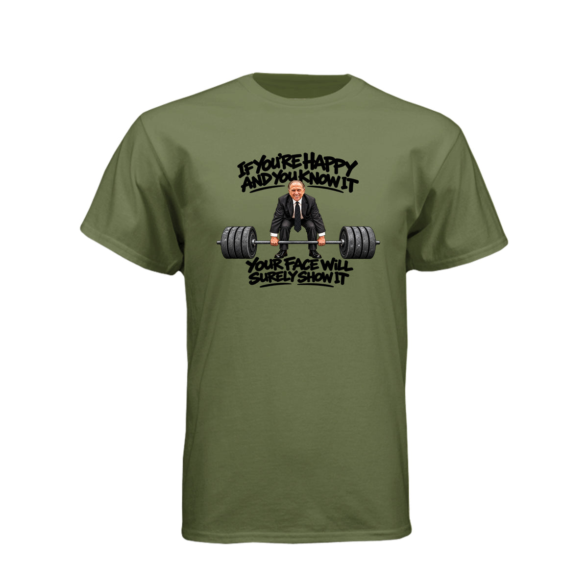 President Thomas S. Monson If You're Happy and You Know It LDS t-shirt featuring beloved prophet and joy message - product view 8
