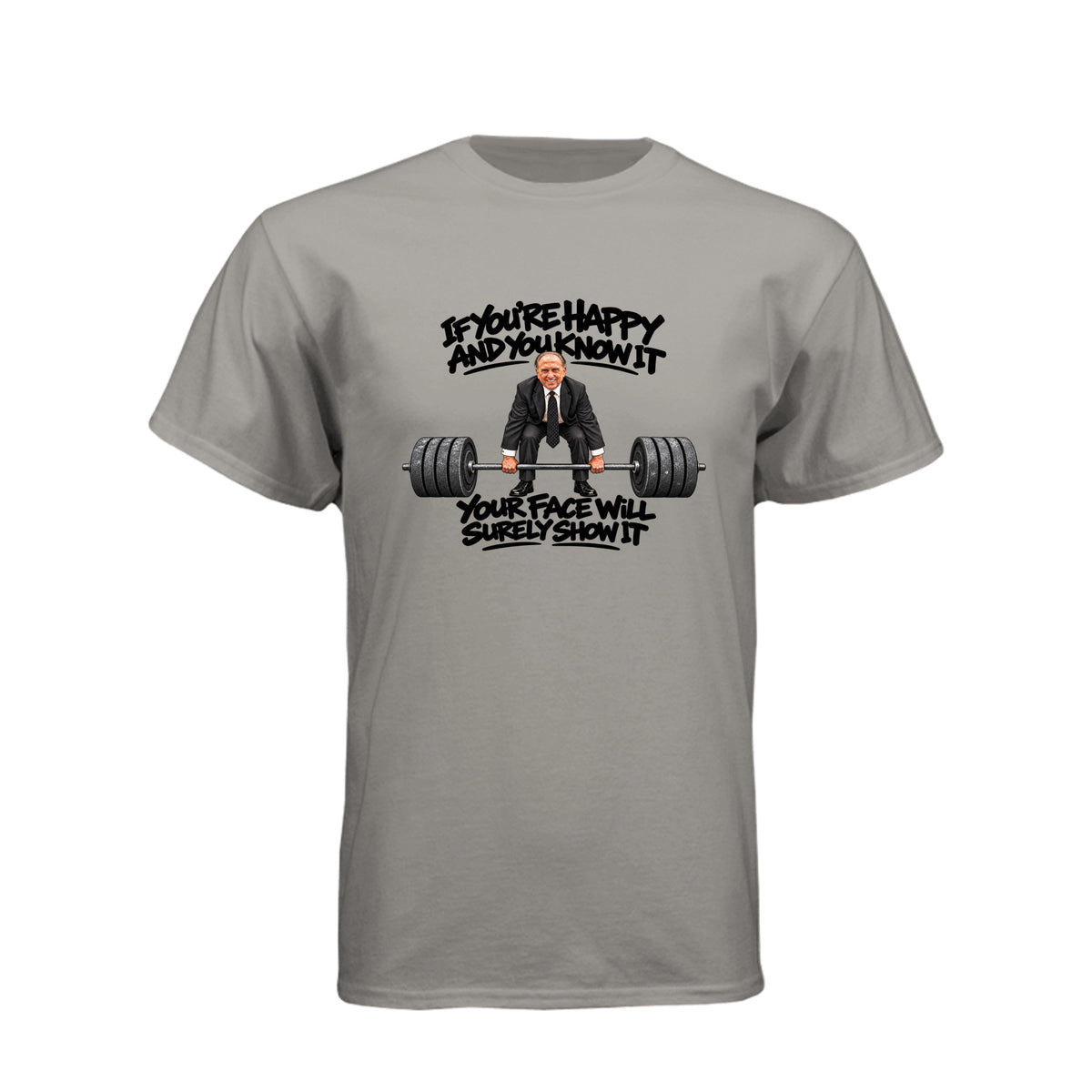 President Thomas S. Monson If You're Happy and You Know It LDS t-shirt featuring beloved prophet and joy message - product view 13