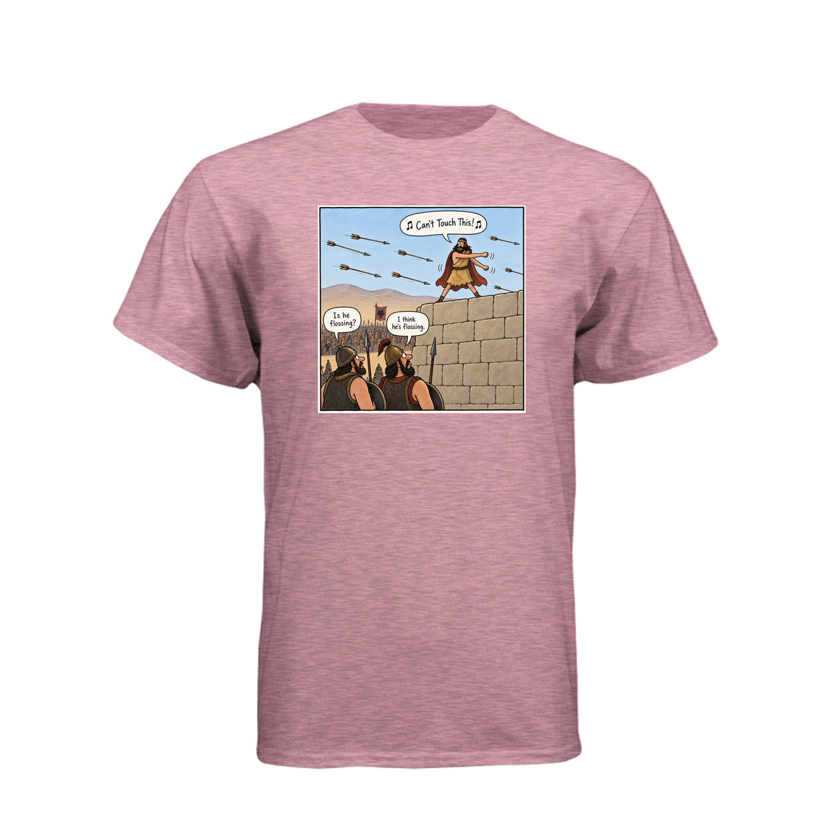 Samuel the Lamanite Flossing LDS t-shirt featuring Book of Mormon prophet and humor about standing firm - product view 4