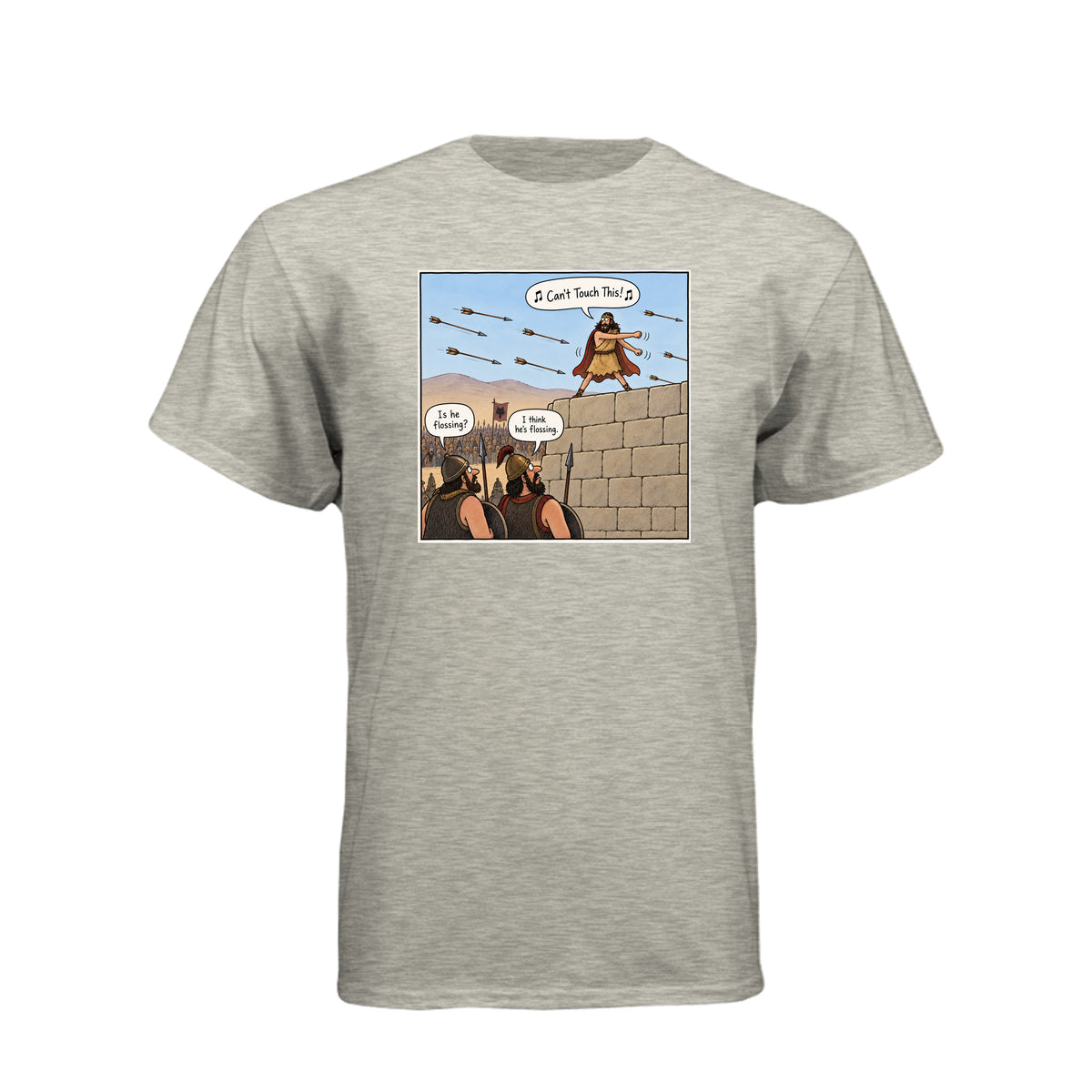 Samuel the Lamanite Flossing LDS t-shirt featuring Book of Mormon prophet and humor about standing firm - product view 5