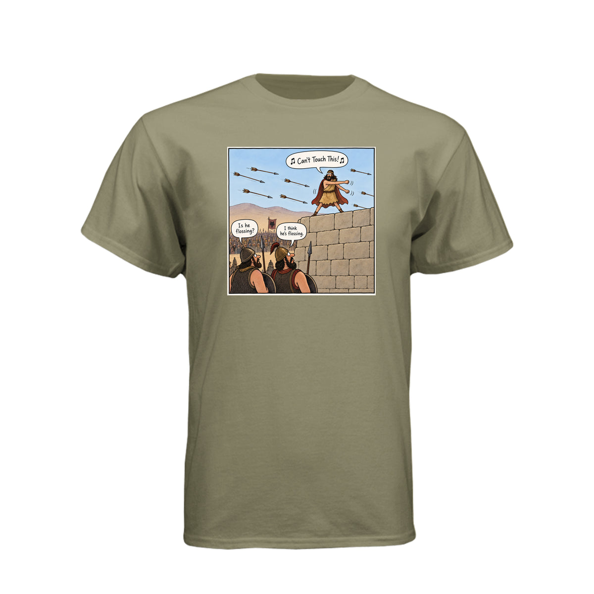 Samuel the Lamanite Flossing LDS t-shirt featuring Book of Mormon prophet and humor about standing firm - product view 6