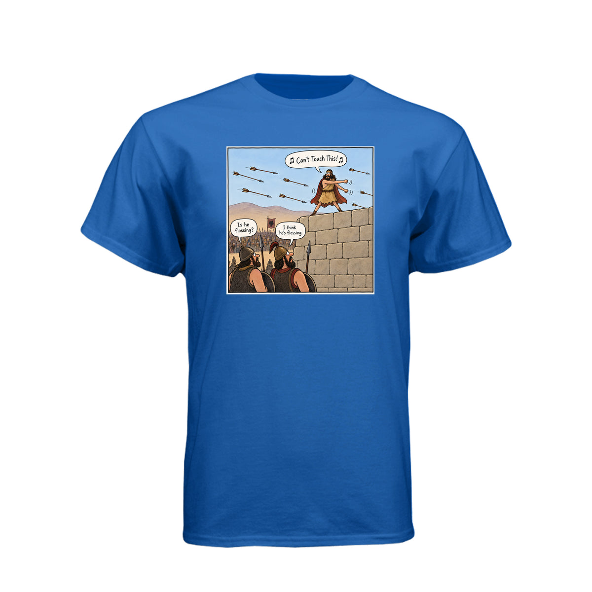 Samuel the Lamanite Flossing LDS t-shirt featuring Book of Mormon prophet and humor about standing firm - product view 9
