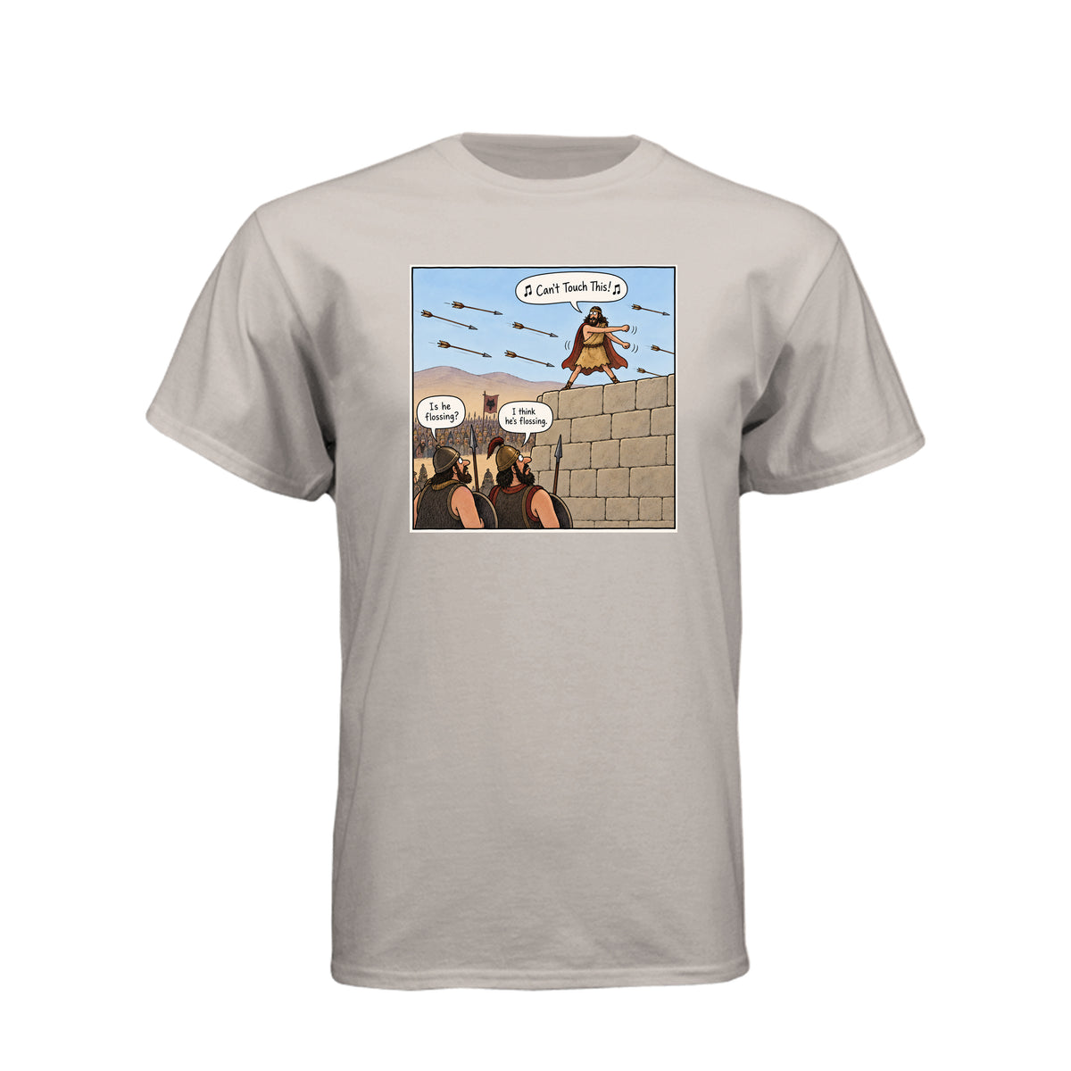 Samuel the Lamanite Flossing LDS t-shirt featuring Book of Mormon prophet and humor about standing firm - product view 11