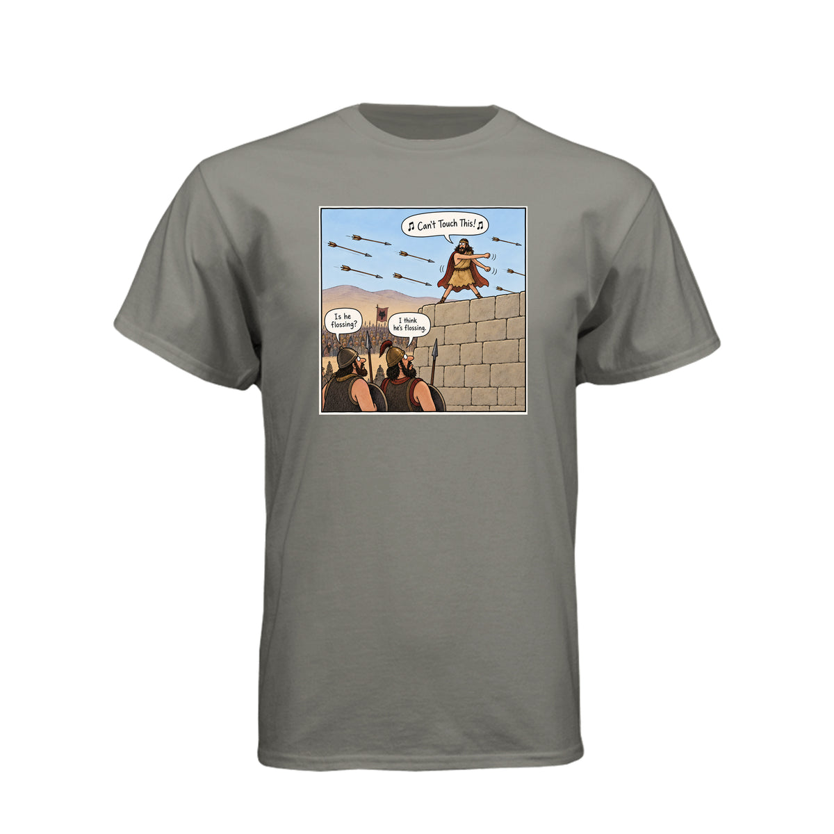 Samuel the Lamanite Flossing LDS t-shirt featuring Book of Mormon prophet and humor about standing firm - product view 13