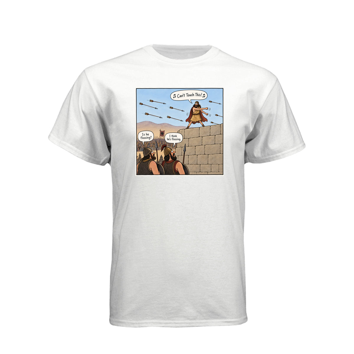 Samuel the Lamanite Flossing LDS t-shirt featuring Book of Mormon prophet and humor about standing firm - product view 14