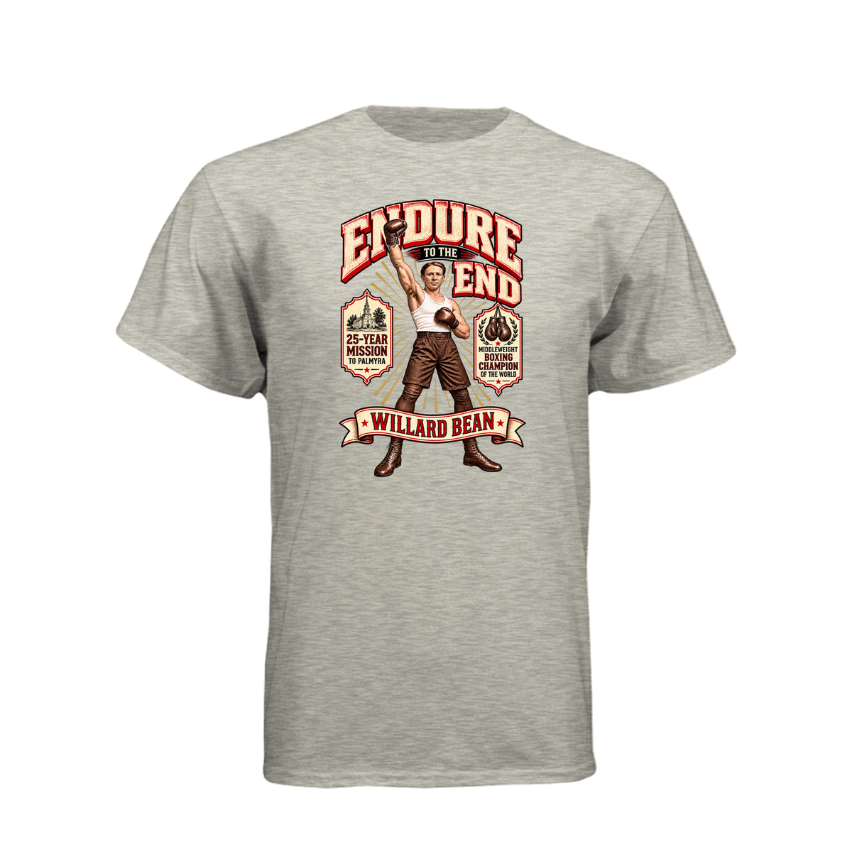 Willard Bean Endure To The End LDS t-shirt featuring Church history figure and endurance message - product view 5