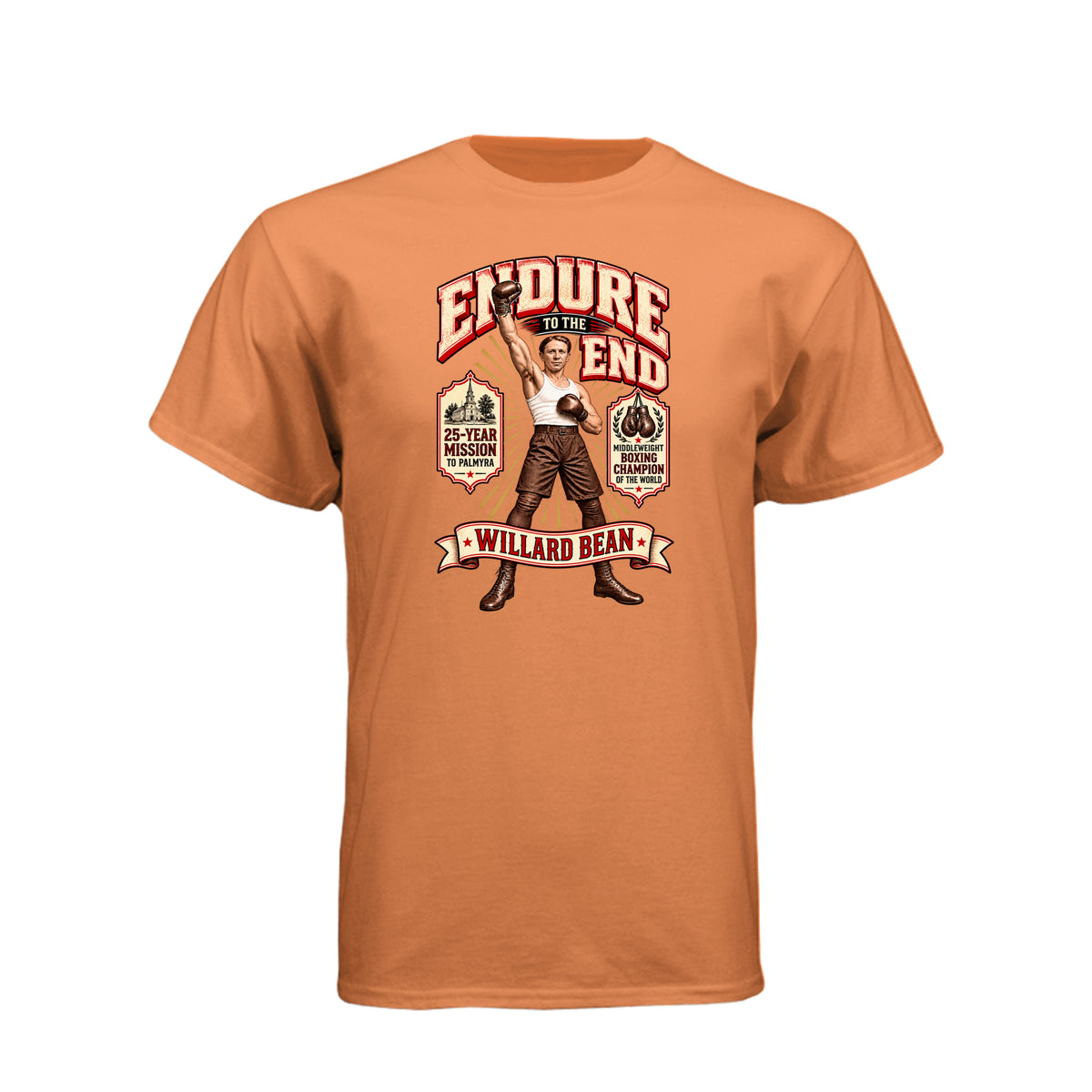 Willard Bean Endure To The End LDS t-shirt featuring Church history figure and endurance message - product view 8