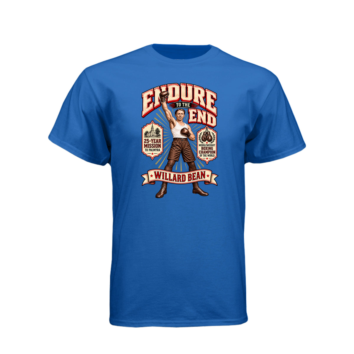 Willard Bean Endure To The End LDS t-shirt featuring Church history figure and endurance message - product view 9