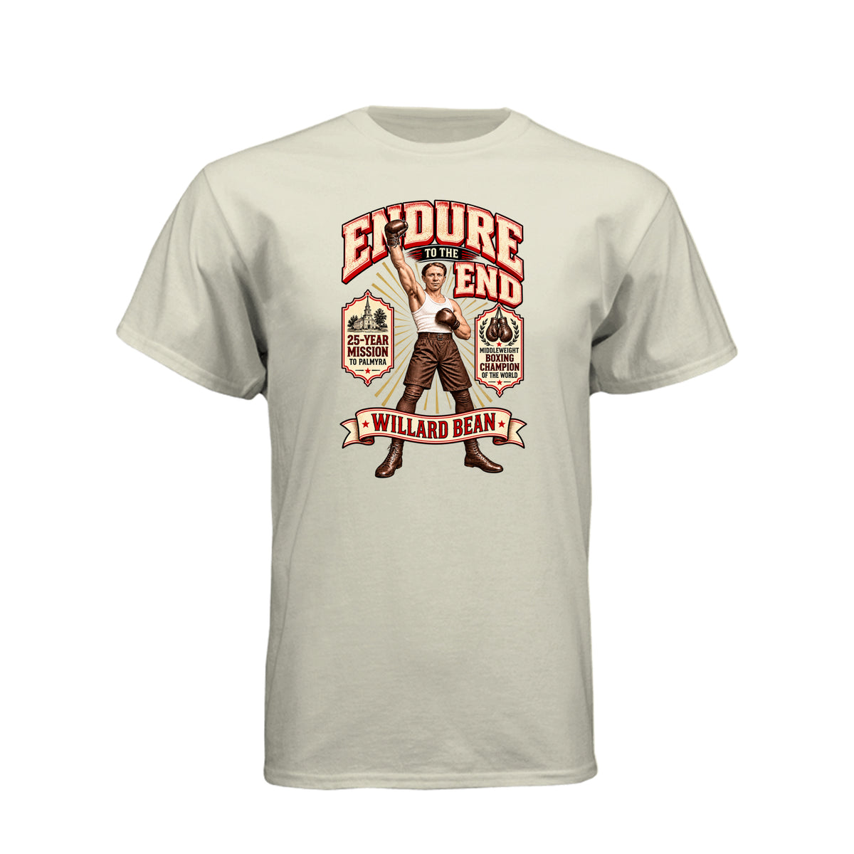 Willard Bean Endure To The End LDS t-shirt featuring Church history figure and endurance message - product view 10